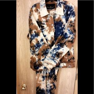 Ashley Stewart Tie-dye Denim 2pc Set